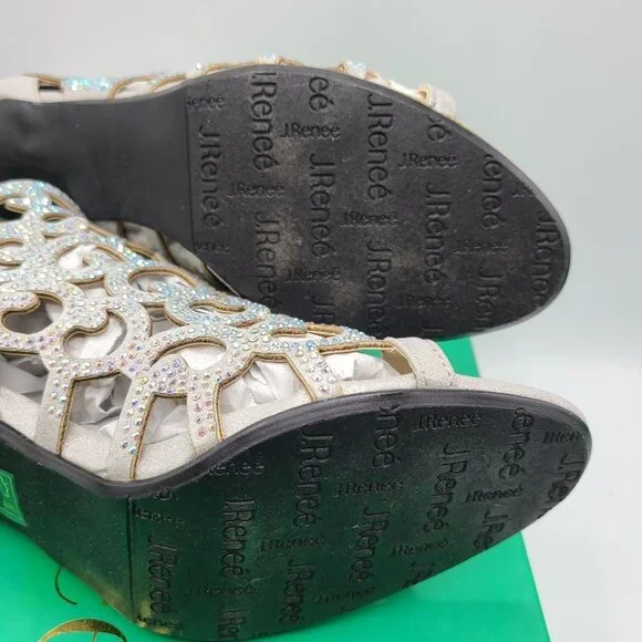 J. Renee Mcwayfalls Silver Dress Sandal High Heel Size 8.5 Shoes - Picture 10 of 10